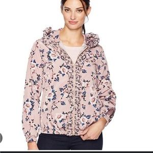 Kate Spade NWOT winter breaker  rose ruffle anorak Sz  xl